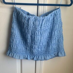 Abercrombie & Fitch Light Blue Smocked Mini Skirt